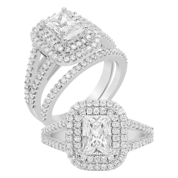14K Split Shank Cut Diamond Engagement Ring TWT  0.65  CT.  Style