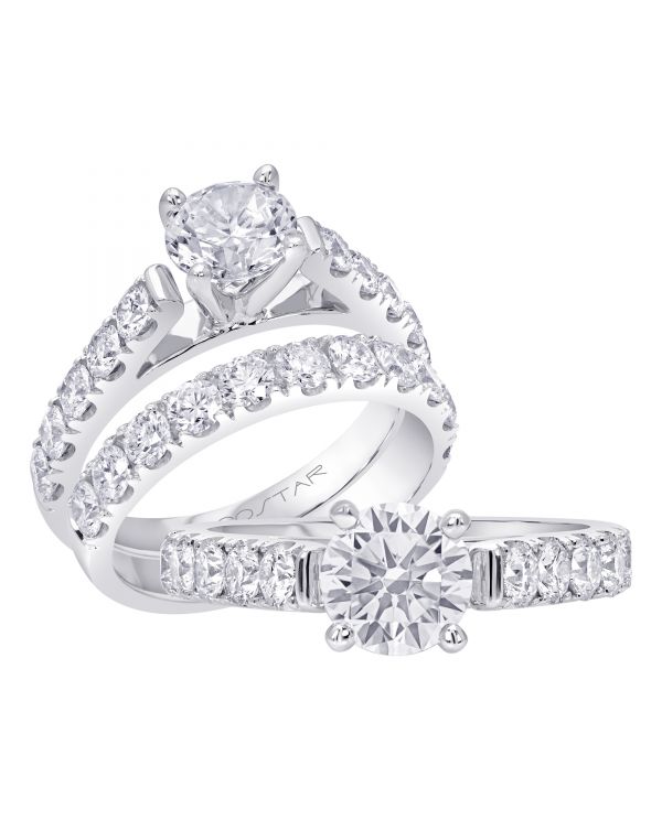 14K Non Halo Cut Diamond Engagement Ring TWT  0.90  CT.  Style