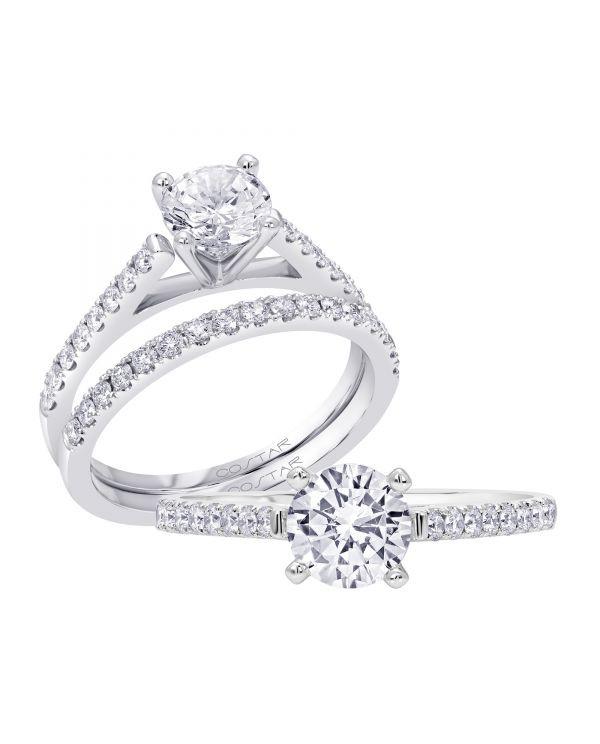 14K Non Halo Cut Diamond Engagement Ring TWT  0.23  CT.  Style