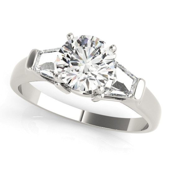 ENGAGEMENT RINGS 3 STONE TRAPS & HALFMOONS #84111 