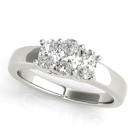 ENGAGEMENT RINGS 3 STONE OVAL #81985 