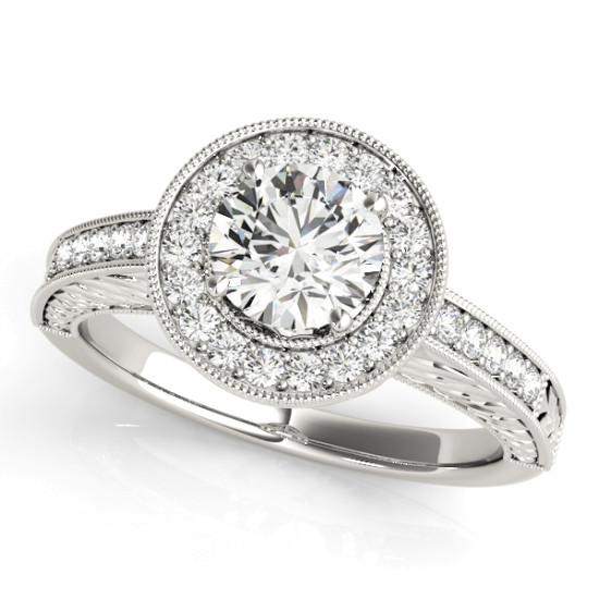 ENGAGEMENT RINGS HALO ROUND #84509 