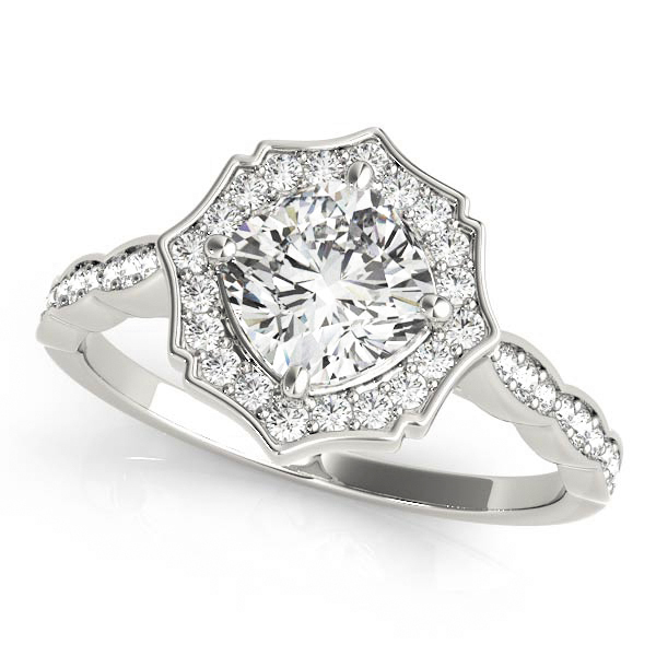 SCALLOPED CUSHION HALO RING #84996 