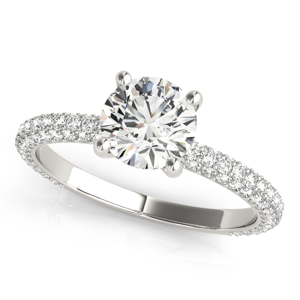 PAVE ENGAGEMENT RING WITH RD HEAD #51091-E 