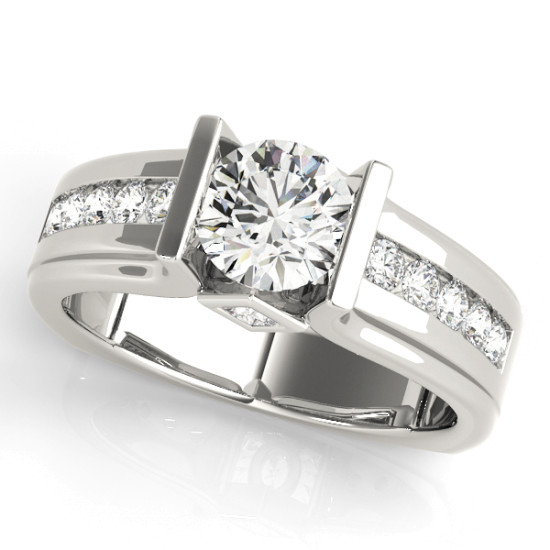 ENGAGEMENT RINGS SINGLE ROW CHANNEL SET #83749-B 