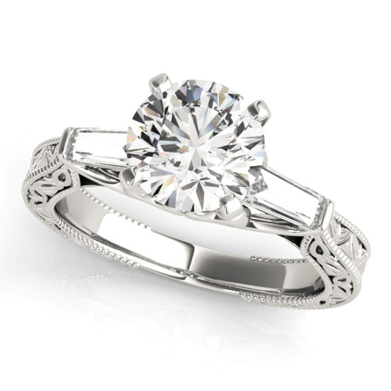 ENGAGEMENT RINGS 3 STONE BAGUETTE #50642-E 