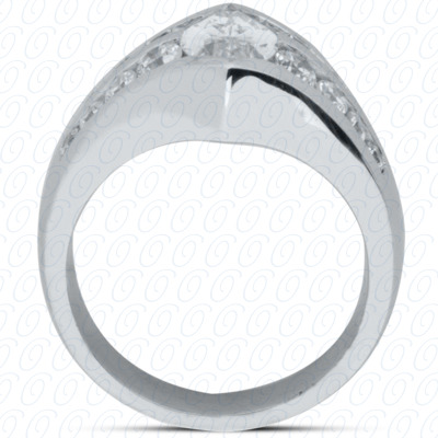 14 Karat White Gold  Cut Diamond Unique Engagement Ring 