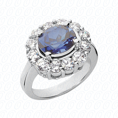 14 Karat White Gold  Cut Diamond Unique Engagement Ring 