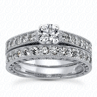 14 Karat White Gold  Cut Diamond Unique Engagement Ring 