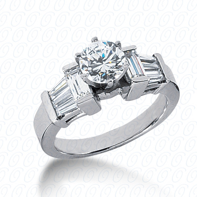 14 Karat White Gold  Cut Diamond Unique Engagement Ring 