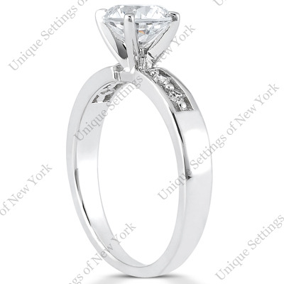 14 Karat White Gold  Cut Diamond Unique Engagement Ring 