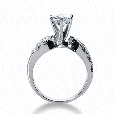 14 Karat White Gold  Cut Diamond Unique Engagement Ring 