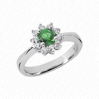 14 Karat White Gold  Cut Diamond Unique Engagement Ring 