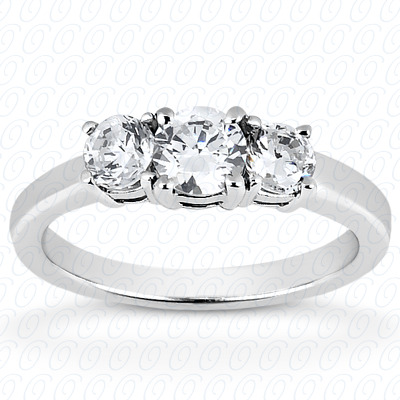 14KP Round  Cut Diamond Unique Engagement Ring 0.30 CT.