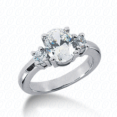 14KP Combination Cut Diamond Unique <br>Engagement Ring 0.30 CT. Three Stones Style