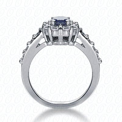 14 Karat White Gold  Cut Diamond Unique Engagement Ring 