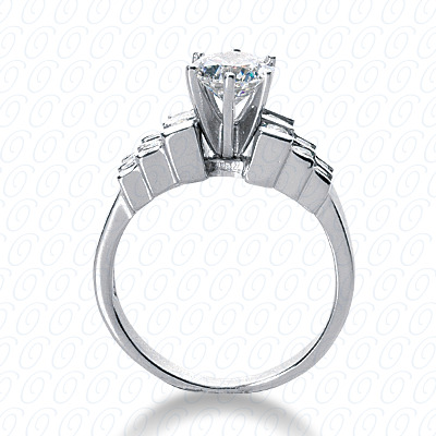 14 Karat White Gold  Cut Diamond Unique Engagement Ring 