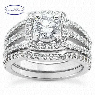 14 Karat White Gold  Cut Diamond Unique Engagement Ring 