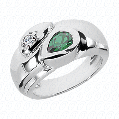 14 Karat White Gold  Cut Diamond Unique Engagement Ring 