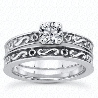 14 Karat White Gold  Cut Diamond Unique Engagement Ring 