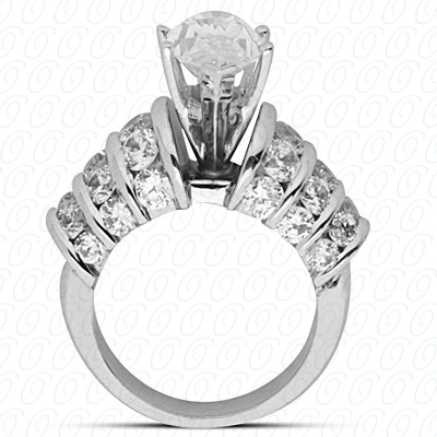14 Karat White Gold  Cut Diamond Unique Engagement Ring 