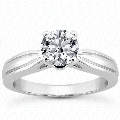 14 Karat White Gold  Cut Diamond Unique Engagement Ring 