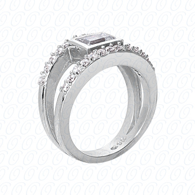 14 Karat White Gold  Cut Diamond Unique Engagement Ring 