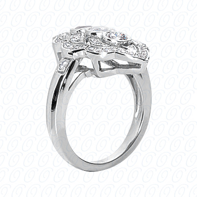 14 Karat White Gold  Cut Diamond Unique Engagement Ring 