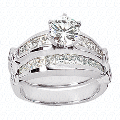 14 Karat White Gold  Cut Diamond Unique Engagement Ring 