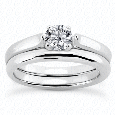 14 Karat White Gold  Cut Diamond Unique Engagement Ring 