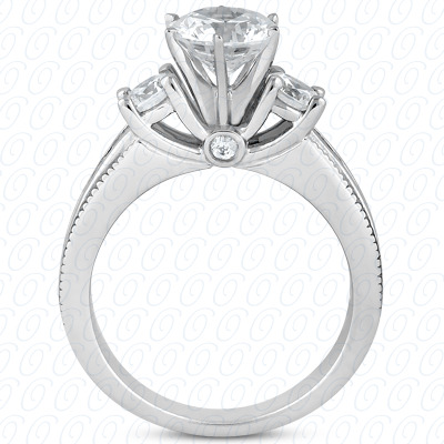 14 Karat White Gold  Cut Diamond Unique Engagement Ring 