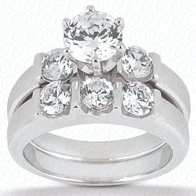14 Karat White Gold  Cut Diamond Unique Engagement Ring 
