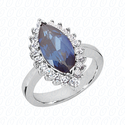 14 Karat White Gold  Cut Diamond Unique Engagement Ring 