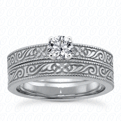 14 Karat White Gold  Cut Diamond Unique Engagement Ring 