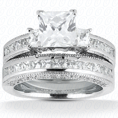 14 Karat White Gold  Cut Diamond Unique Engagement Ring 