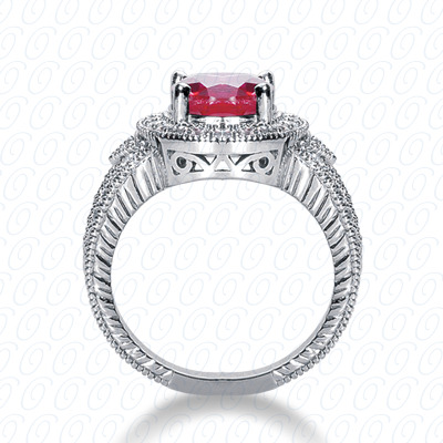 14 Karat White Gold  Cut Diamond Unique Engagement Ring 