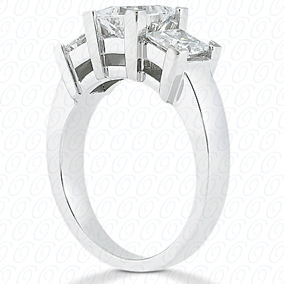 14 Karat White Gold  Cut Diamond Unique Engagement Ring 