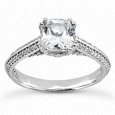 14 Karat White Gold  Cut Diamond Unique Engagement Ring 