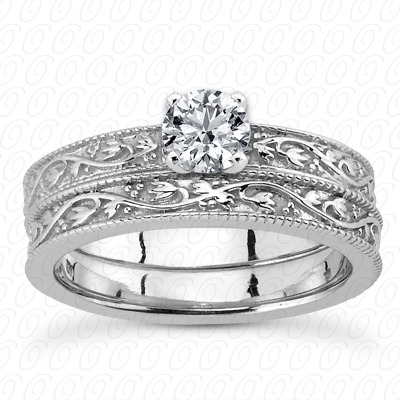 14 Karat White Gold  Cut Diamond Unique Engagement Ring 