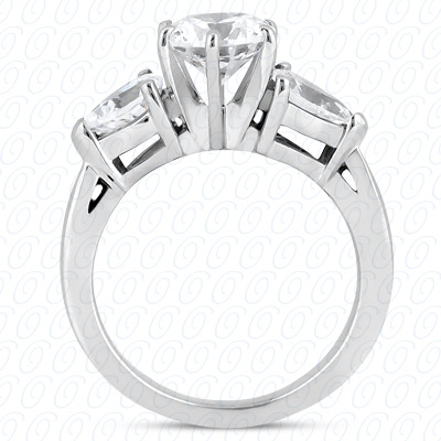 14 Karat White Gold  Cut Diamond Unique Engagement Ring 