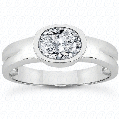 0.00 CT. 14 Karat Pink Gold Oval Cut Diamond Engagement Ring Solitaires Style