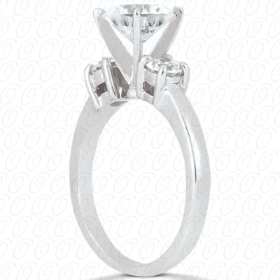 14 Karat White Gold  Cut Diamond Unique Engagement Ring 