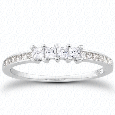 14 Karat White Gold  Cut Diamond Unique Engagement Ring 