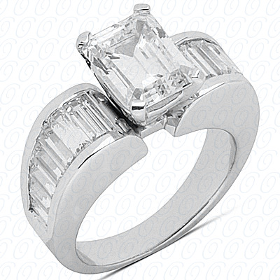 14 Karat White Gold  Cut Diamond Unique Engagement Ring 