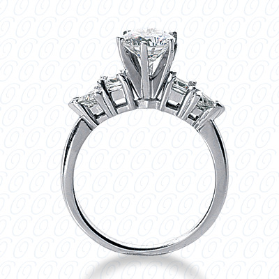 14 Karat White Gold  Cut Diamond Unique Engagement Ring 