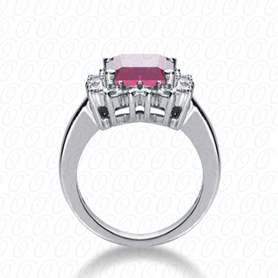 14 Karat White Gold  Cut Diamond Unique Engagement Ring 