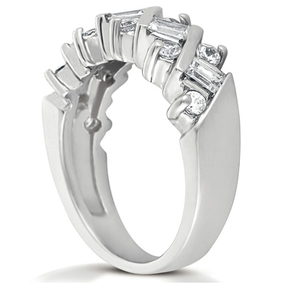 14 Karat White Gold  Cut Diamond Unique Engagement Ring 