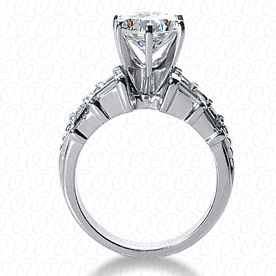 14 Karat White Gold  Cut Diamond Unique Engagement Ring 