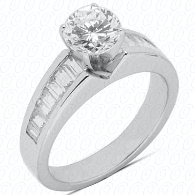 14 Karat White Gold  Cut Diamond Unique Engagement Ring 