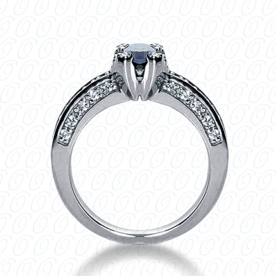 14 Karat White Gold  Cut Diamond Unique Engagement Ring 